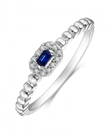 BAGUETTE COLORED STONE DIAMOND RING (TR3447)